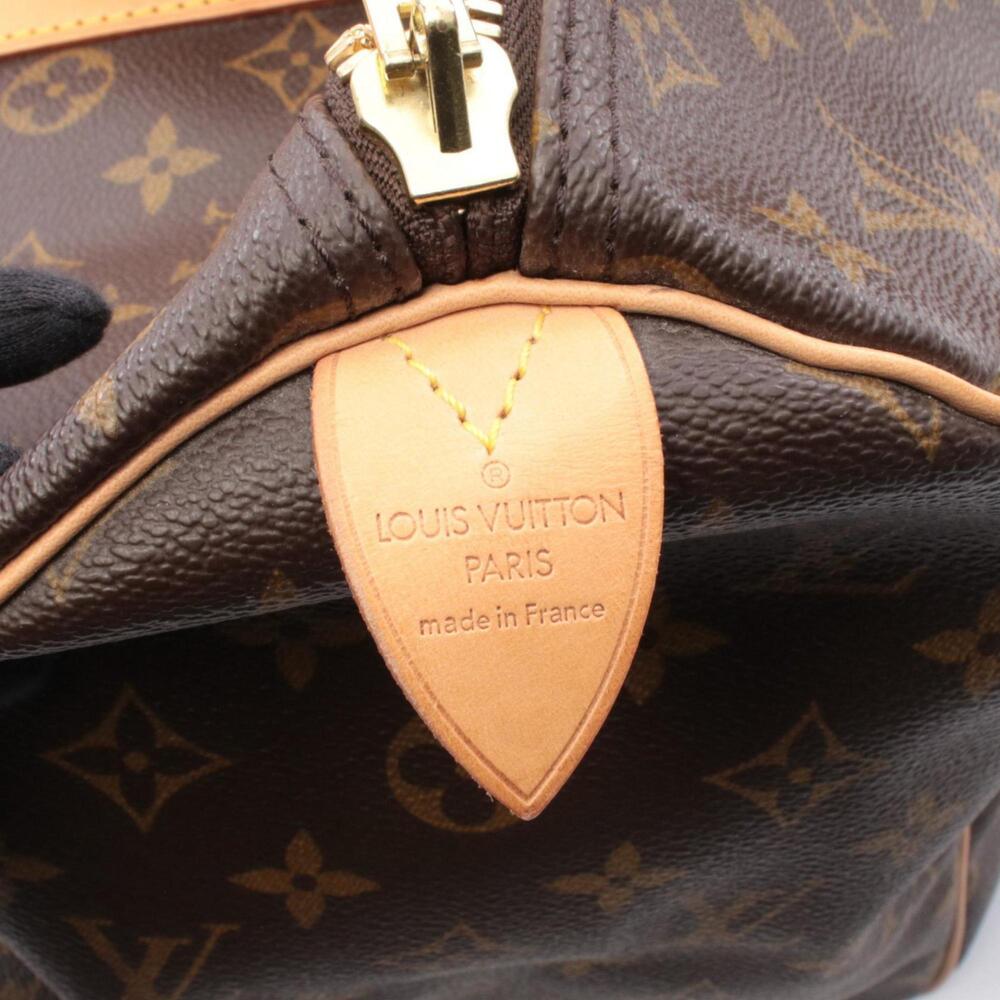 LOUIS VUITTON Authentic Brown Monogram Leather Keepall 45 Boston Bag - Picture 4 of 8
